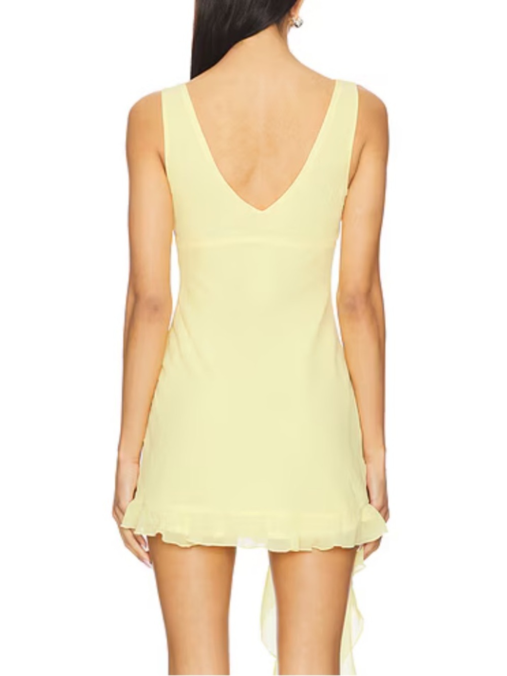 More To Come Myla Mini Dress Baby Yellow Ruffle-Trim Dress Revolve XL - Picture 4 of 10